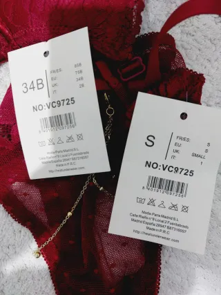 Conjunto Lencería Encaje Borgoña 85B