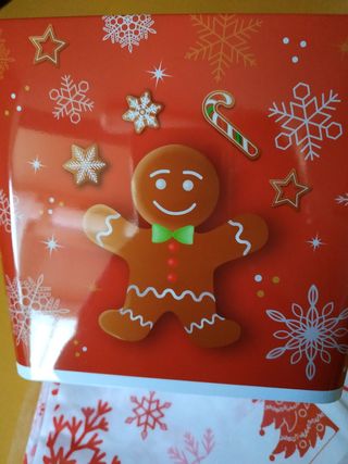 Biscottiera e tovaglia natalizia nuove