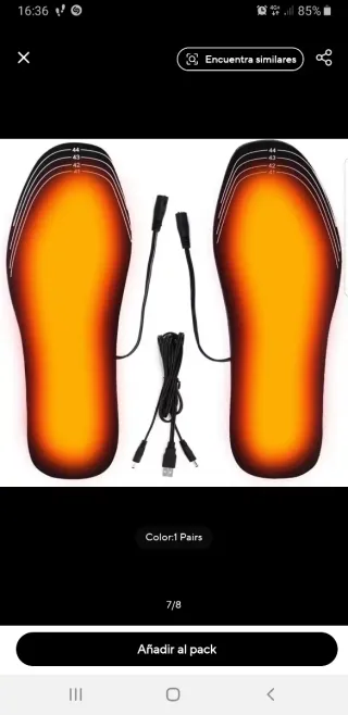 Plantillas calefactables para zapatos