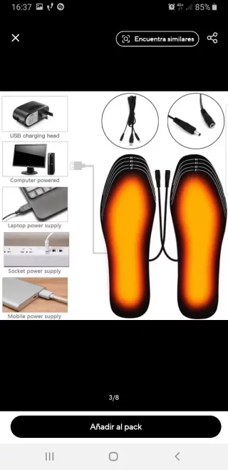 Plantillas calefactables para zapatos