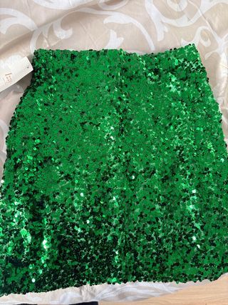 Falda verde lentejuelas