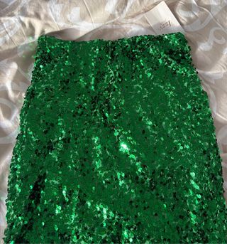 Falda verde lentejuelas