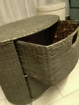 Comodino vimini 2 cassetti