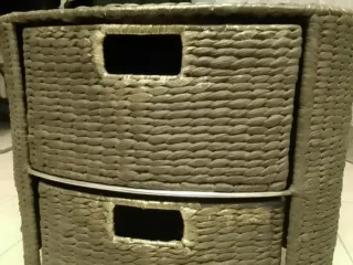 Comodino vimini 2 cassetti