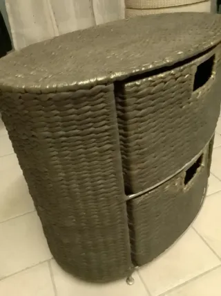 Comodino vimini 2 cassetti