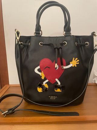 Borsa Tosca Blu Donna Cuore Rosso Nero