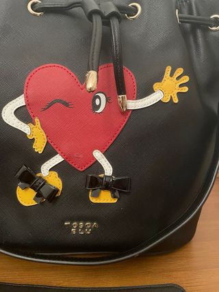 Borsa Tosca Blu Donna Cuore Rosso Nero