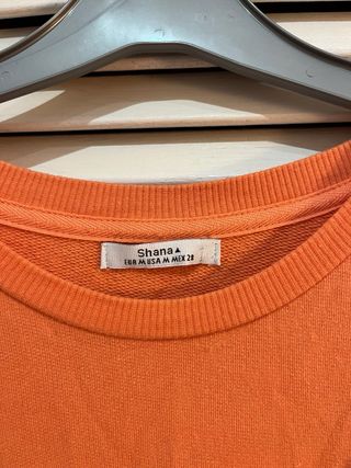 Sudadera Sueter Shana Naranja Letras Talla M nueva