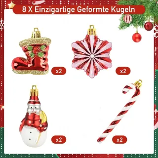 34 Decorazioni Natalizie Palline Natale Rosse