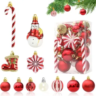 34 Decorazioni Natalizie Palline Natale Rosse