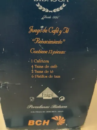 Juego Café y Té Bidasoa Renacimiento