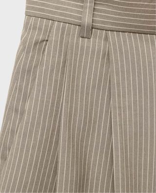 Bermudas Mango rayas beige y blanco