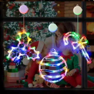 3 Luci Natale Finestra Multicolore