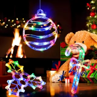3 Luci Natale Finestra Multicolore