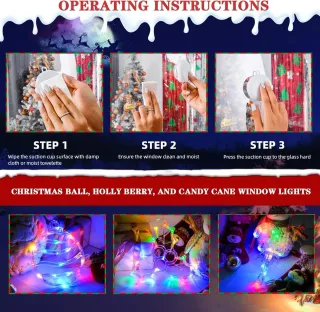 3 Luci Natale Finestra Multicolore