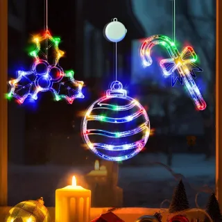 3 Luci Natale Finestra Multicolore