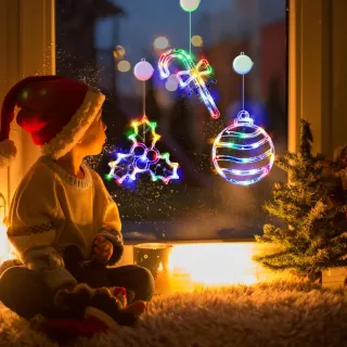 3 Luci Natale Finestra Multicolore