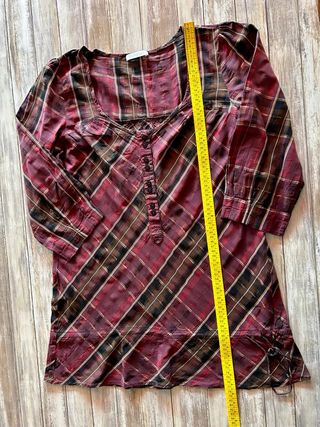 Blusón cuadros marrón-morado talla L
