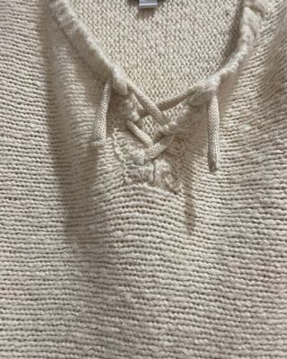 Poncho estilo Hippie Beige Multicolor