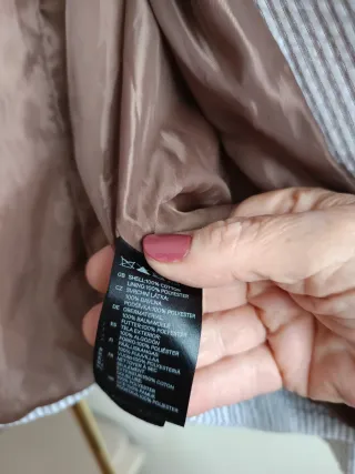 Chaquetilla H&M Rayas Beige/Gris Talla 38