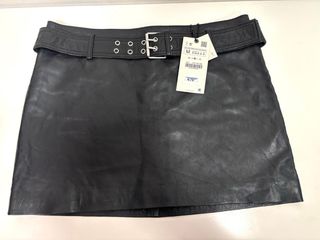 Falda de piel negra Talla M