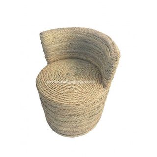 Sillón redondo de esparto natural en punto capacho