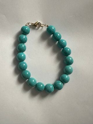 Bracciale uomo con perle in pasta turchese