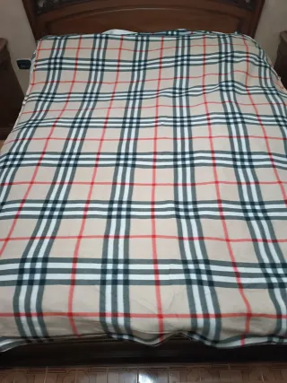 Coperta plaid natalizia beige e rossa