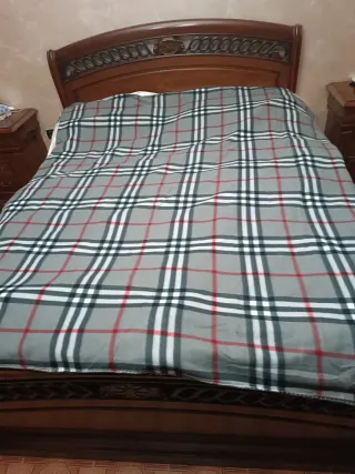 Coperta plaid natalizia beige e rossa