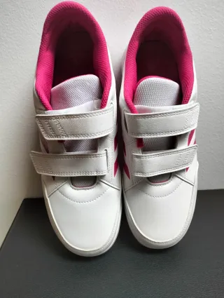 Zapatillas Adidas Velcro Rosa Blancas