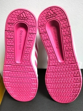 Zapatillas Adidas Velcro Rosa Blancas