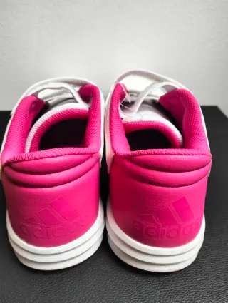 Zapatillas Adidas Velcro Rosa Blancas