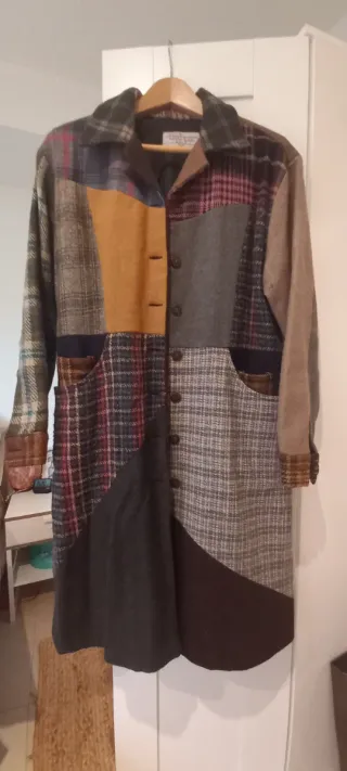 Abrigo de paño patchwork lana