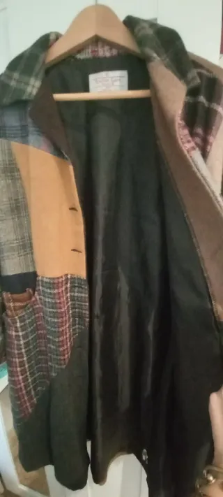 Abrigo de paño patchwork lana