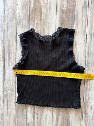 Top corto Fb Sister encaje negro XXS