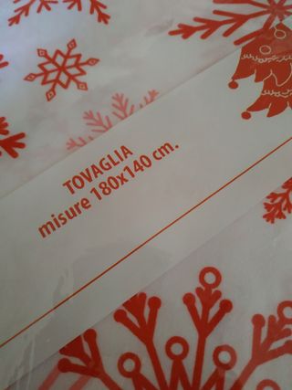 Biscottiera e tovaglia natalizia nuove