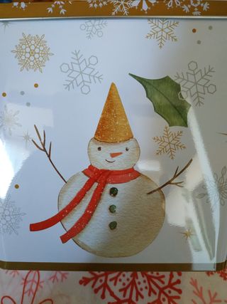 Biscottiera e tovaglia natalizia nuove