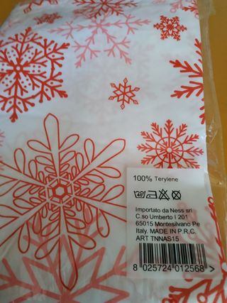 Biscottiera e tovaglia natalizia nuove