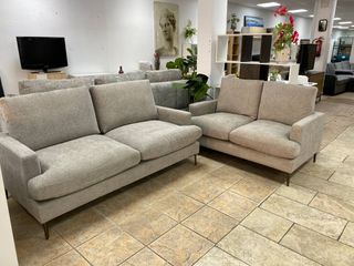 Sofá 2 plazas + Sofá 3 plazas beige/gris
