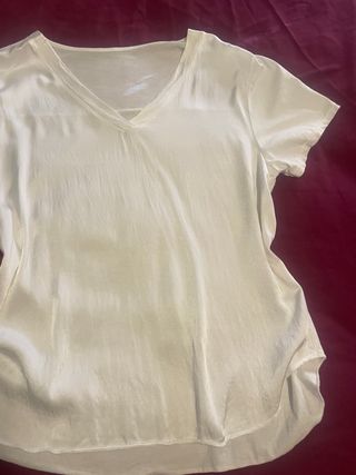 Camiseta blanca algodón y raso