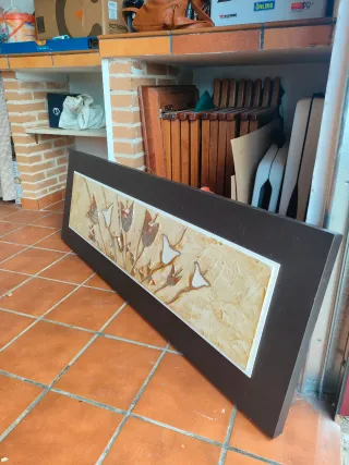 Cuadro Decorativo Flores Metal y Madera