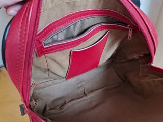 Bolso de piel rojo y negro vintage