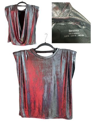 Blusa Bershka metalizada talla S