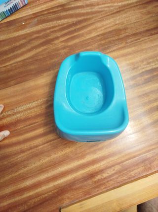 Orinal bebé azul con dibujo de vaca