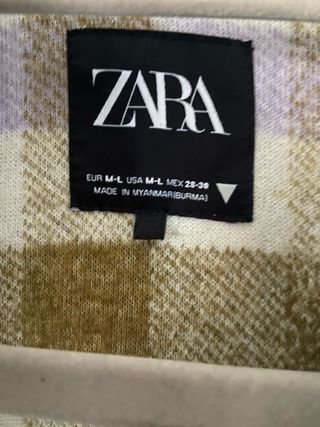 Abrigo Zara cuadros multicolor