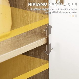 Credenza Mobile Cucina per Microonde con 2 Armadie
