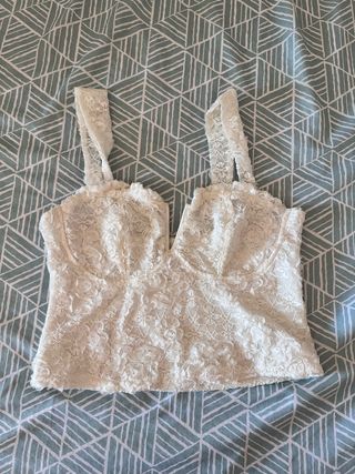 Top encaje Shein blanco tirantes