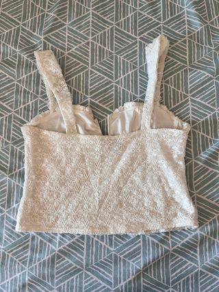 Top encaje Shein blanco tirantes