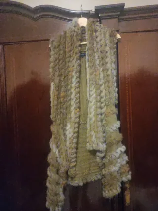 Chaleco de pelo Marrón Multicolor.Pelo Original.