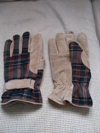 2 Pares Guantes Tartán Beige